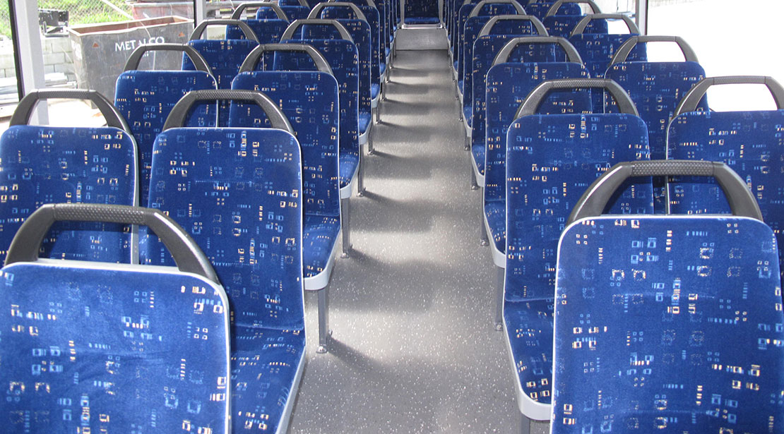 Interior charter bus