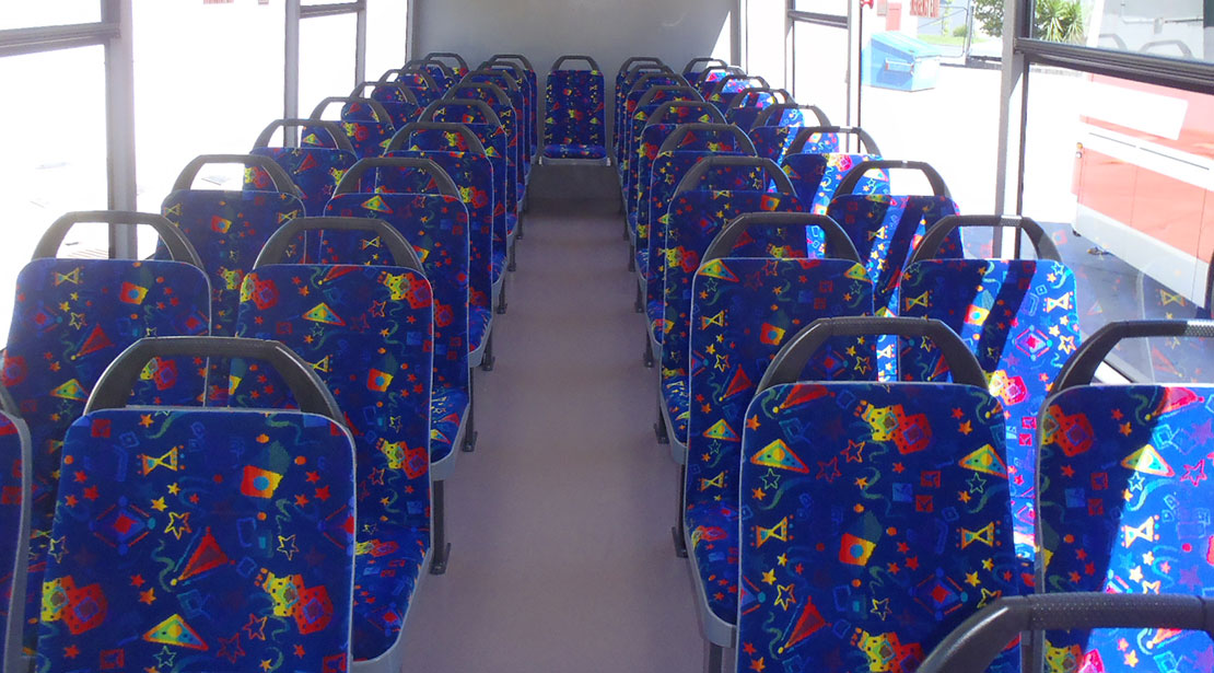 Interior seats charter bus