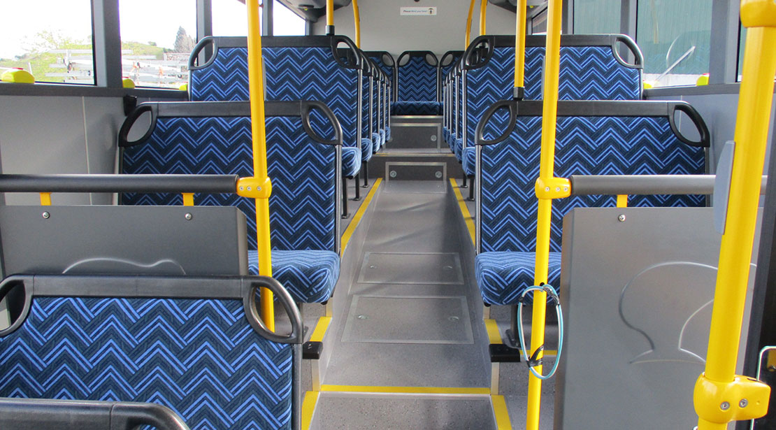 Urban and city bus interior